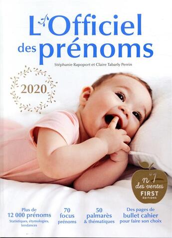 Couverture du livre « L'officiel des prénoms (édition 2020) » de Stephanie Rapoport et Claire Perrin Tabarly aux éditions First