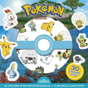 Couverture du livre « Pokemon - pochette de stickers epais repositionnables defis et cherche-et-trouve a creer ! » de The Pokemon Company aux éditions Les Livres Du Dragon D'or