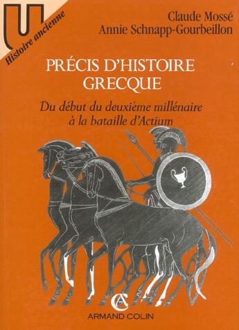 Couverture du livre « Precis D'Histoire Grecque » de Schnapp-Gourbeillon et Mosse aux éditions Armand Colin