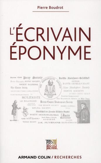 Couverture du livre « L'écrivain éponyme » de Pierre Boudrot aux éditions Armand Colin