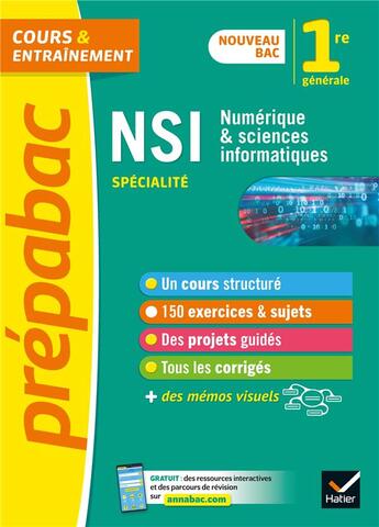 Couverture du livre « Numerique et sciences informatiques 1re (specialite) - prepabac cours & entrainement » de Adobet/Connan/Signac aux éditions Hatier