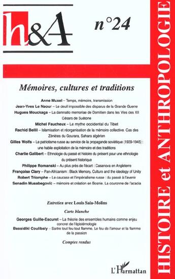 Couverture du livre « Memoires, cultures et traditions - vol24 » de  aux éditions L'harmattan