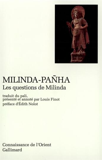 Couverture du livre « Milinda-panha : les questions de Milinda » de Anonymes aux éditions Gallimard