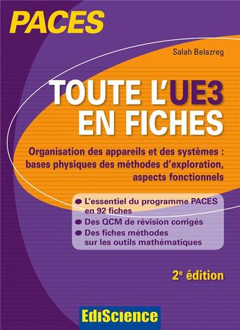 Couverture du livre « Paces ; toute l'ue3 en fiches (2e édition) » de Salah Belazreg aux éditions Ediscience