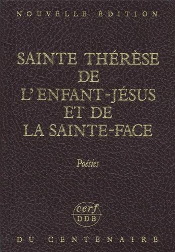 Couverture du livre « Nouvelle édition du centenaire, V : Poésies » de Therese De Lisieux aux éditions Cerf