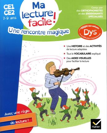 Couverture du livre « Ma lecture facile ce1-ce2 : une rencontre magique » de Evelyne Barge aux éditions Hatier