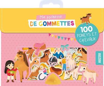 Couverture du livre « Ma pochette de gommettes - les poneys et les chevaux » de Yi-Hsuan Wu aux éditions Philippe Auzou