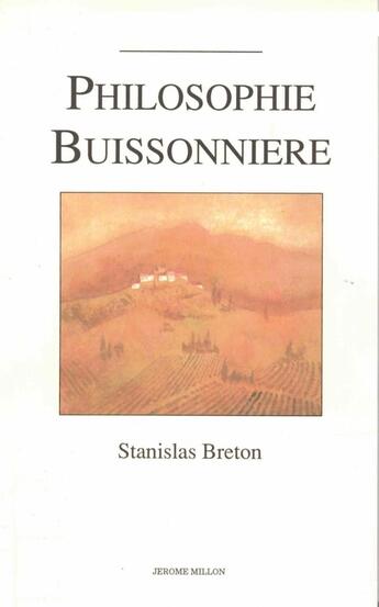 Couverture du livre « Philosophie buissonniere » de Stanislas Breton aux éditions Millon