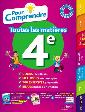 Couverture du livre « Pour comprendre toutes les matieres 4e » de Lisle/Ottevaere/Rieu aux éditions Hachette Education