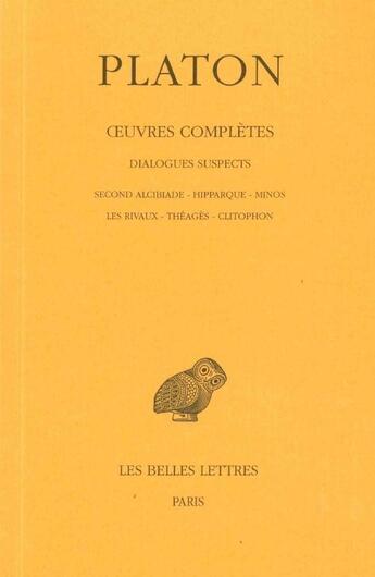 Couverture du livre « Phèdre oeuvres complètes Tome 11 ; 1e partie » de Platon aux éditions Belles Lettres