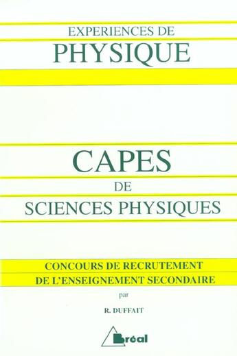 Couverture du livre « Experience physique » de Diffait aux éditions Breal