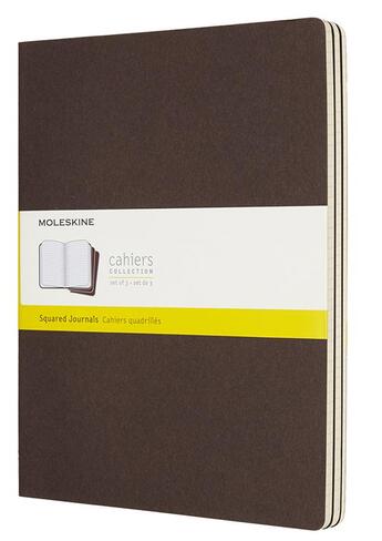 Couverture du livre « Cahier quadrille tres grand format cafe set de 3 » de Moleskine aux éditions Moleskine