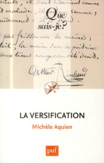 Couverture du livre « La versification (9e édition) » de Michèle Aquien aux éditions Que Sais-je ?