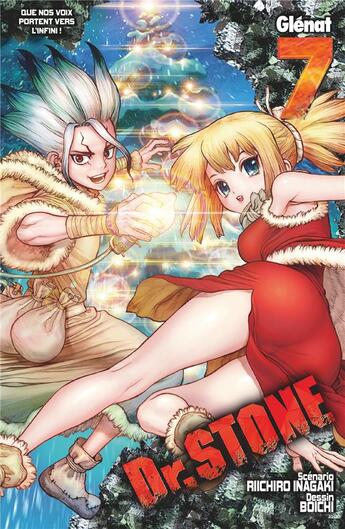 Couverture du livre « Dr. Stone Tome 7 : que nos voix portent vers l'infini ! » de Riichiro Inagaki et Boichi aux éditions Glenat