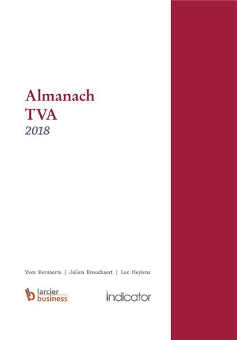 Couverture du livre « Almanach TVA ; année 2018 » de  aux éditions Larcier Business