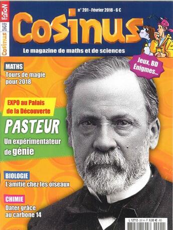 Couverture du livre « Cosinus n 201 l'exposition pasteur fevrier 2018 » de  aux éditions Cosinus