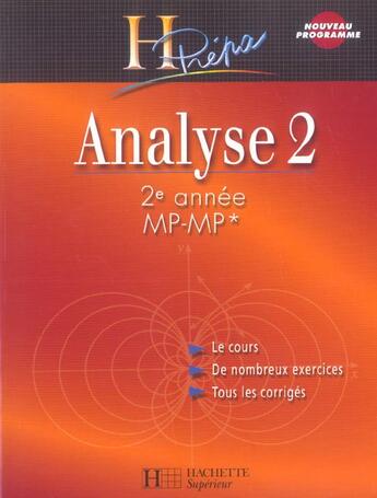 Couverture du livre « Analyse 2 - 2e annee mp-mp* - cours avec exercices corriges (édition 2004) » de Beck Bernard aux éditions Hachette Education