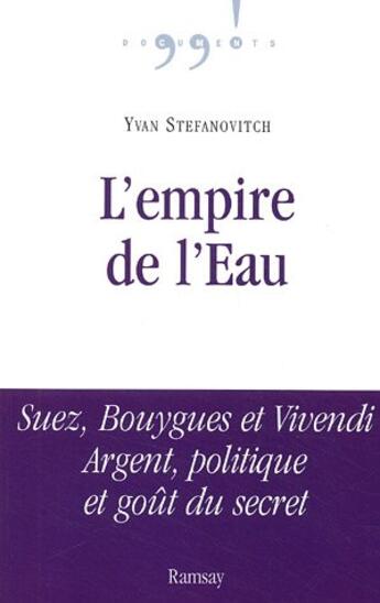 Couverture du livre « L'empire de l'eau » de Stefanovitch/Yv aux éditions Ramsay