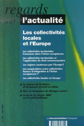 Couverture du livre « Les collectivités locales et l'europe » de  aux éditions Documentation Francaise