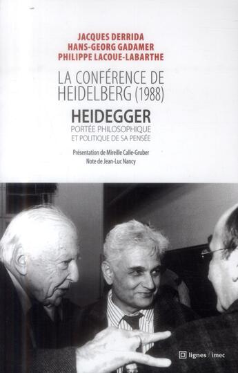 Couverture du livre « La conférence de Heidelberg » de  aux éditions Nouvelles Lignes
