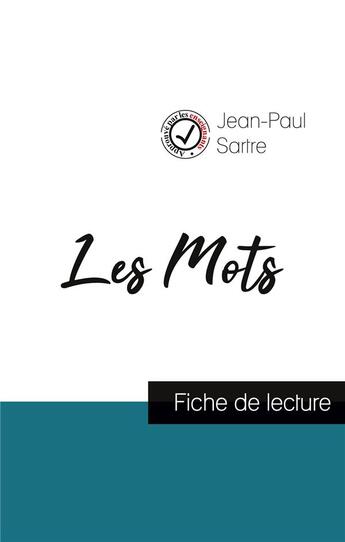 Couverture du livre « Les mots, de Jean-Paul Sartre ; fiche de lecture » de  aux éditions Comprendre La Litterature