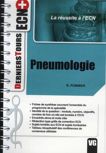 Couverture du livre « Pneumologie » de R Pommier aux éditions Vernazobres Grego