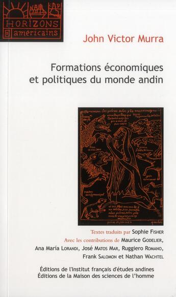 Couverture du livre « Formations économiques et politiques du monde andin » de John Victor Murra aux éditions Maison Des Sciences De L'homme