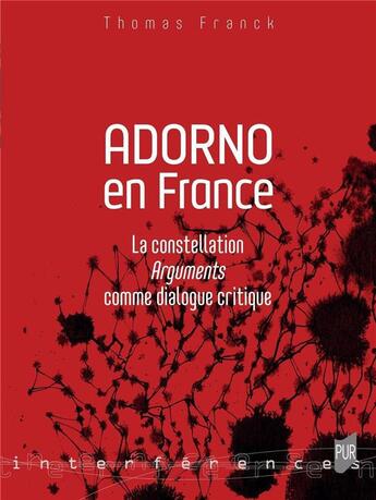 Couverture du livre « Adorno en France » de Franck Thomas aux éditions Pu De Rennes