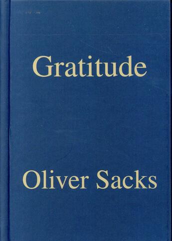 Couverture du livre « Gratitude » de Olivier Sacks aux éditions Christian Bourgois