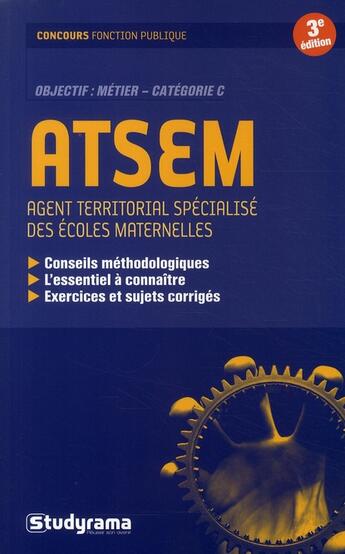 Couverture du livre « ATSEM ; agent territorial spécialisé des écoles maternelles (2e édition) » de  aux éditions Studyrama