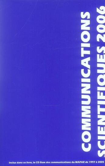 Couverture du livre « Communications scientifiques mapar 2006 » de  aux éditions Mapar