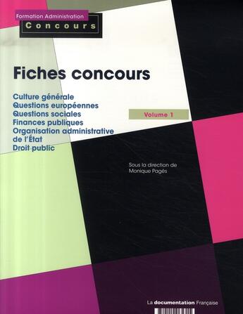 Couverture du livre « Fiches concours » de  aux éditions Documentation Francaise