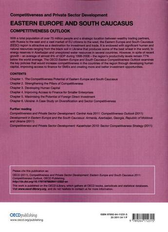 Couverture du livre « Competitiveness and private sector development : eastern europe and south caucas - competitiveness o » de  aux éditions Ocde