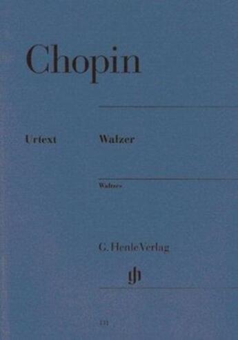 Couverture du livre « Valses --- piano » de Chopin F aux éditions Henle