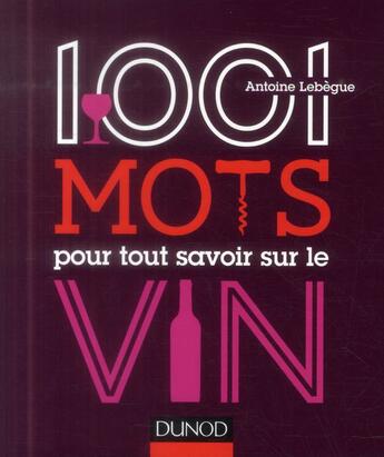 Couverture du livre « 100 mots pour tout savoir sur le vin » de Lebegue Antoine aux éditions Dunod
