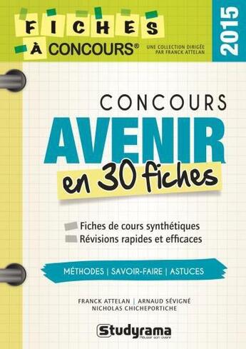 Couverture du livre « Concours avenir en 30 fiches » de  aux éditions Studyrama