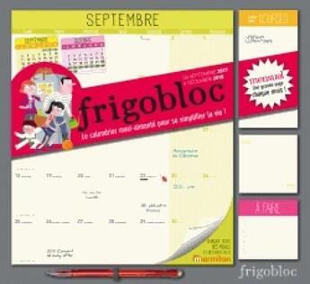 Couverture du livre « Frigobloc 2018 - calendrier d'organisation familiale par mois » de  aux éditions Play Bac