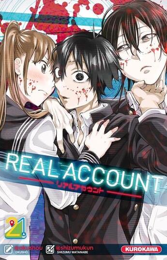 Couverture du livre « Real account Tome 21 » de Shizumu Watanabe et Okushou aux éditions Kurokawa