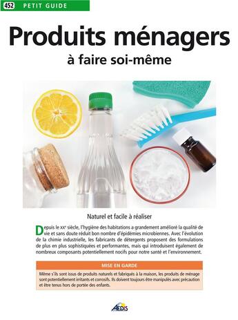 Couverture du livre « Produits ménagers à faire soi-même » de  aux éditions Aedis