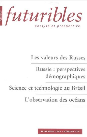 Couverture du livre « Les valeurs des russes » de Sedov/Vichnevski aux éditions Futuribles