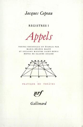 Couverture du livre « Appels » de Jacques Copeau aux éditions Gallimard