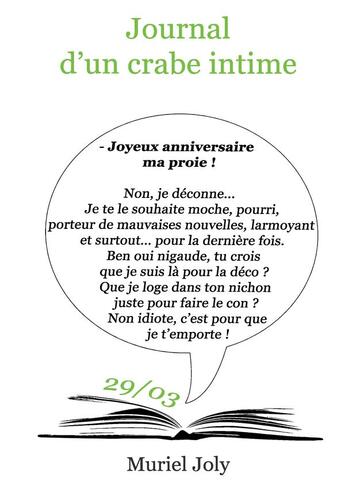 Couverture du livre « Journal d'un crabe intime » de Muriel Joly aux éditions Books On Demand