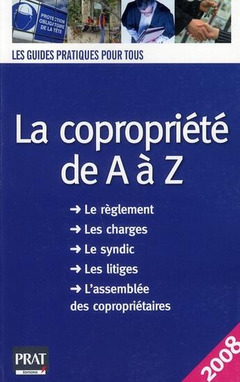 Couverture du livre « La copropriété de A à Z (édition 2008) » de Vallas-Lenerz aux éditions Prat