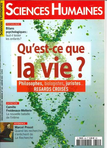 Couverture du livre « Sciences humaines n 343 - janvier 2022 » de  aux éditions Sciences Humaines