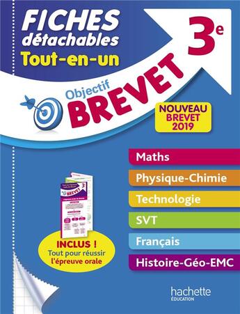 Couverture du livre « Objectif brevet 3e - fiches detachables tout-en-un 2019 » de Clamart/Dessaint aux éditions Hachette Education