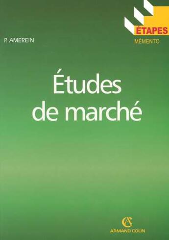 Couverture du livre « Etudes de marche (2e édition) » de Pierre Amerein aux éditions Armand Colin