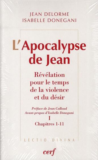 Couverture du livre « L'apocalypse de Jean Tome 1 et Tome 2 » de Isabelle Donegani et Jean Delorme aux éditions Cerf