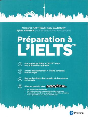 Couverture du livre « Préparation à l'IELTS » de Sylvie Hadman et Margaret Matthews et Katy Salisbury aux éditions Pearson