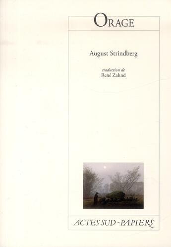 Couverture du livre « Orage » de August Strindberg aux éditions Actes Sud-papiers