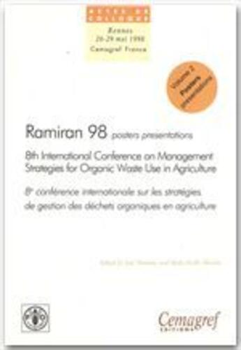 Couverture du livre « Ramiran 98 ; 8th international conference on management strategies for organics waste use in agriculture t.2 » de J Martinez et M-N Maudet aux éditions Cemagref